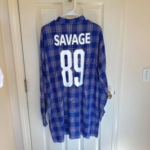 Fashion Nova Savage Plaid Top, size L